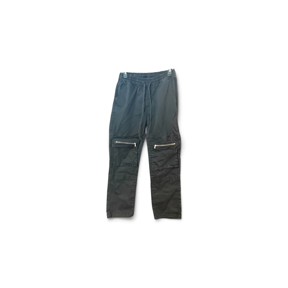 American Bazi Womens Black Twill Cargo Joggers Zipper Pockets RJJ-2972 Medium